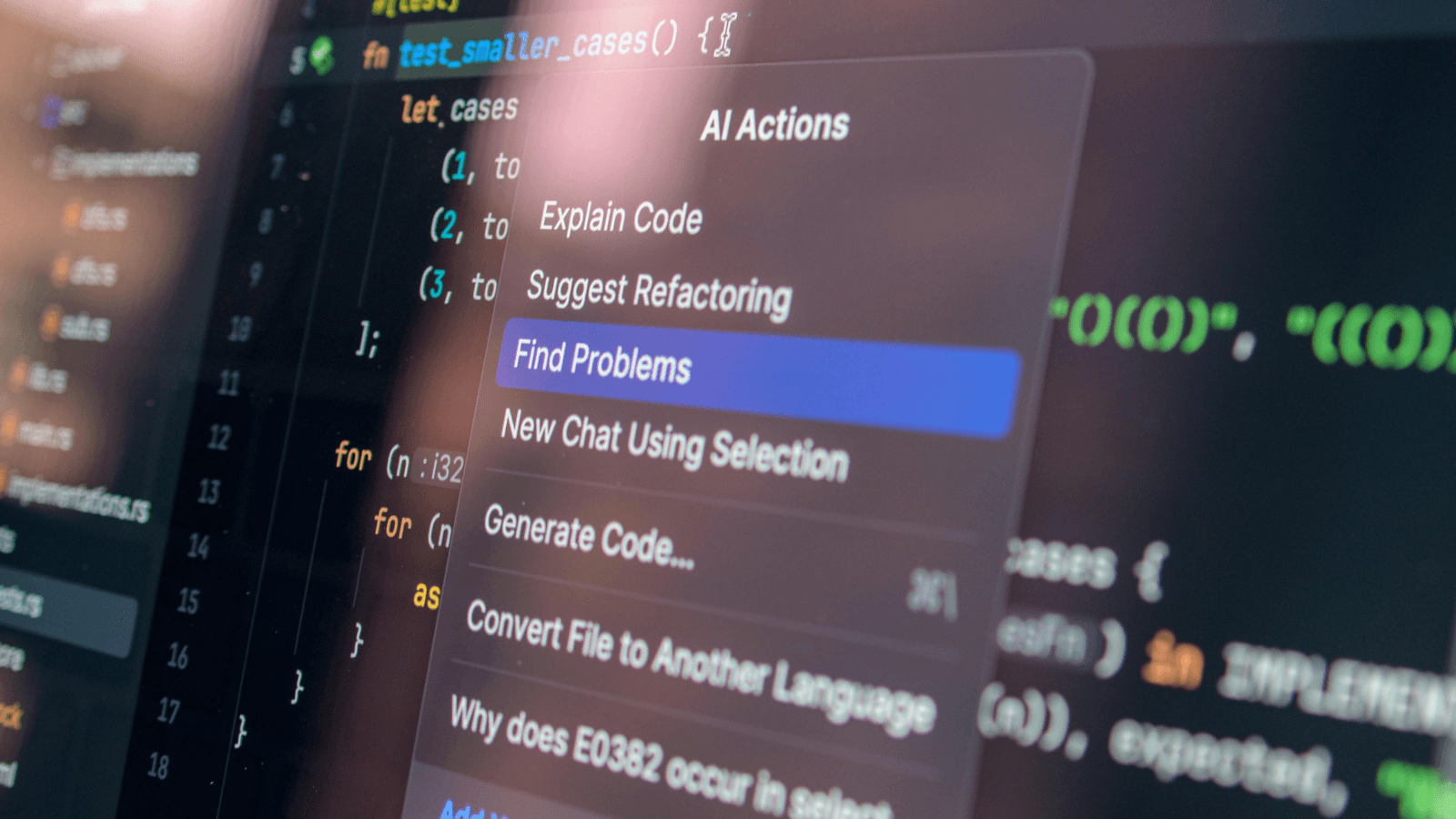 AI agent suggesting code refactors inside an editor